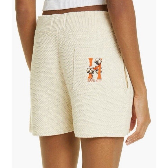 Honor The Gift Women's Knit‎ Shorts Cream Orange Logo Casual Comfy